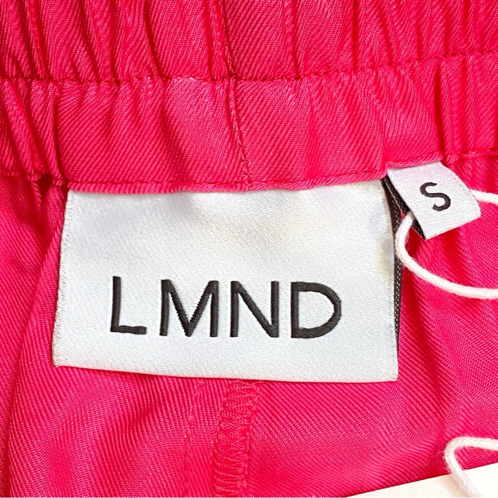 LMND hot hyper pink Elvira elastic waistband wide leg pants - Picture 5 of 10
